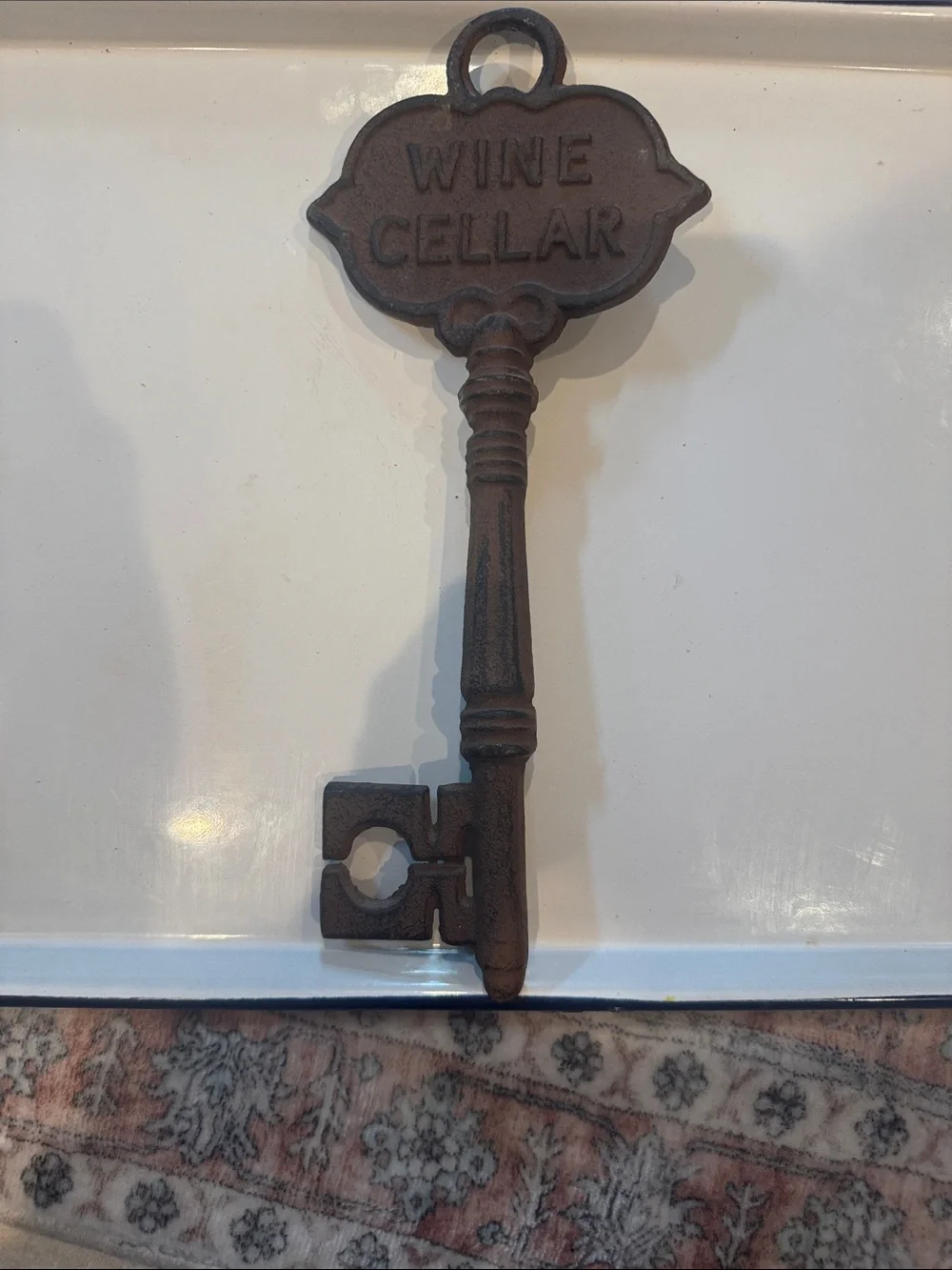 Key Wine Cellar Iron Decorative Wall Key - Rustic Brown Home Wall Decor